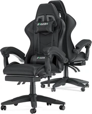 Bigzzia Gaming Chair Leather PU Office Chair Recliner Swivel Seat with Footrest