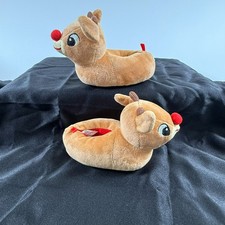 Rudolph the Red Nosed Reindeer Christmas Holiday House Slippers Kids Size 3