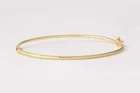 9ct Yellow Gold Diamond Cut Hinged Bangle 6x5cm Hallmarked Ladies Gift