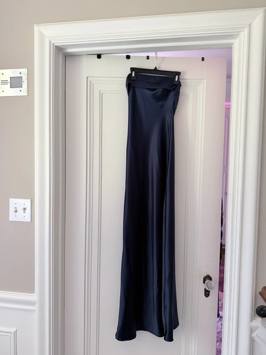 blue cut out maxi dress Harper Cut-Out Bow Back Maxi Dress Navy