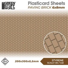 Textured Styrene Plasticard Sheet - Paving Brick (6x8mm) | Green Stuff World
