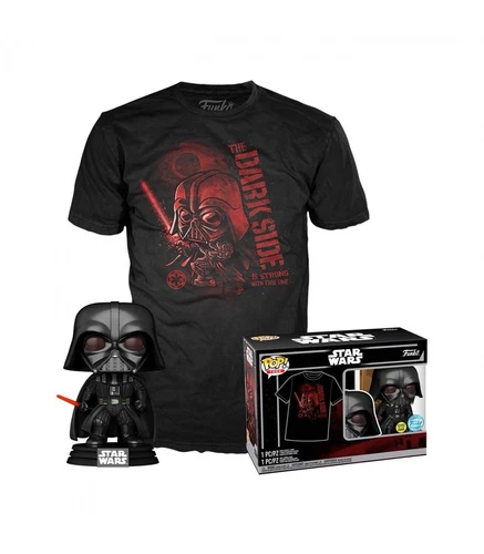 Star Wars Darth Vader Funko Pop Figura Vinilo con Camiseta Set Talla M