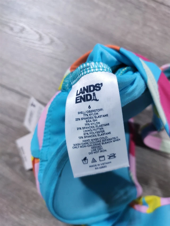 Lands End 比基尼上衣成人尺寸 6 多色扭曲前钢圈女式 — 第 4/4 张图片