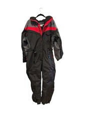 Columbia Ski Suit Snowsuit Mens Large One Piece Snow Bib retro Black Onsie vtg