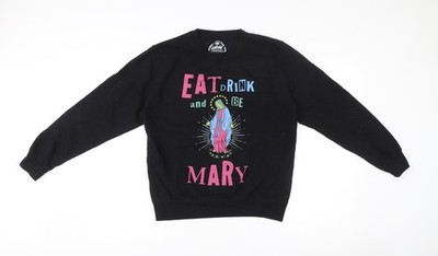 Batch1 Unisex Erwachsene Schwarz Small Pullover Sweatshirt Grafikdruck Lustig