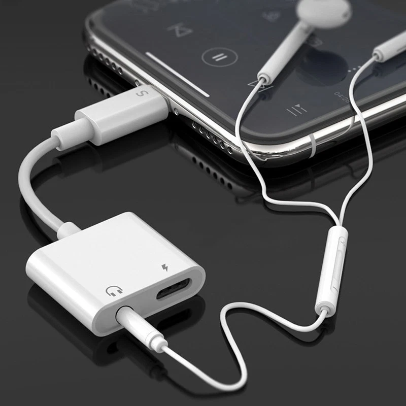 iPhone Adapter für iPhone Splitter auf Klinke Aux 3,5mm 2 in 1 Audio Kopfhörer - Bild 2 von 4