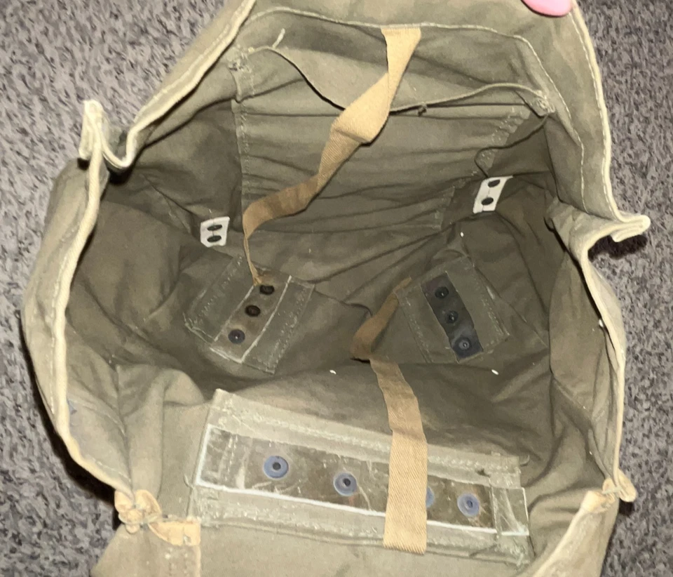 Винтажный USFS лесной службы оливковый серый холст кожаная наплечная сумка рюкзак - Изображение 3 из 4