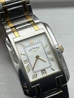 Rotary Tank Mens Gold Silver Vintage Watch White Dial Date Roman Numeral Quartz