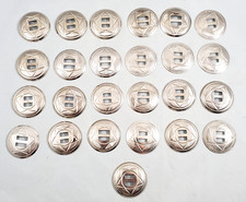25 Slotted Silver Tone Round Conchos w/ Star Western Leather Craft 1.5" Saddle