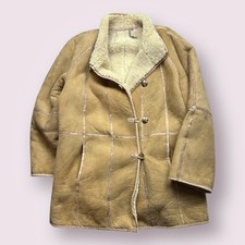 Vintage Men  s Viroel Shearling Fur Lined Suede Jacket 70s Western Sz 42 Marlboro