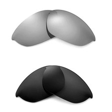 Walleva Two Pairs Polarized Lenses For Oakley Half Jacket -Titanium  Black