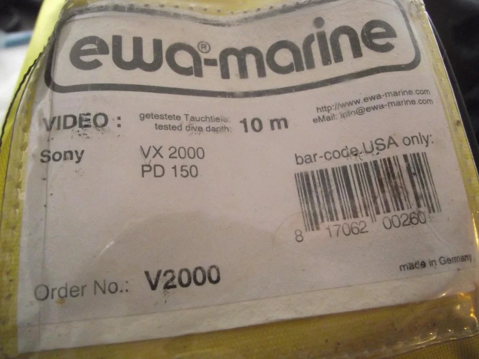 CARCASA SUBMARINA IMPERMEABLE EWA-MARINE V2000, VIDEOCÁMARA SONY VX-2000/PSR-PD150 Foto 3 de 4
