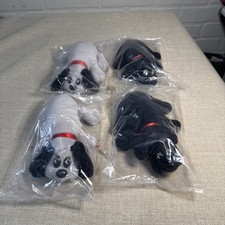 VINTAGE 1986 Tonka Pound Puppies Mini 2 Black 2 Grey Plush Sealed