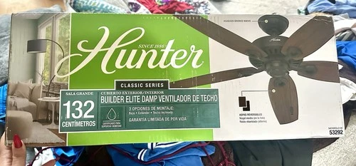 Hunter Indoor Outdoor Fan Brown Model 53292 BRAND NEW UNOPENED - Picture 1 of 3