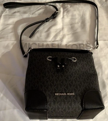 Michael Kors XS Suri Mini Bucket Crossbody Drawstring Bag BLACK 