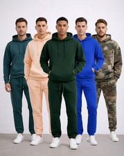 NEW MENS TRACKSUIT SET FLEECE HOODIE TOP BOTTOMS JOGGERS GYM TRACKIES JOGGING