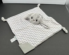 Booginhead Bunny Security Blanket Baby Lovey Plush Gray Chevron Teether Boogin