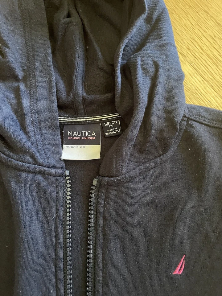 NAUTICA - Lot Of 2 youth Girls small Size 7 full zip hoodies , pink / blue logo - Image 3 of 4