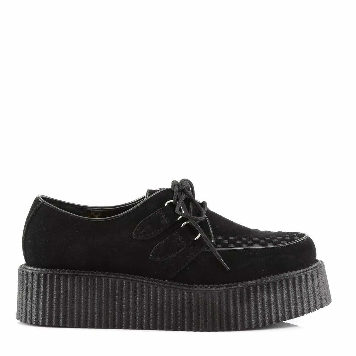 CREEPER-402S Black Suede Creeper Shoes