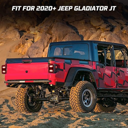 For Jeep Gladiator JT 2020-2023 Smoked LED Tail Lights Turn Signal Side Lamp - Picture 8 of 10