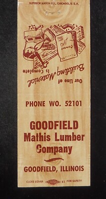 1950s Goodfield Mathis Lumber Company Millwork Plaster Cement Paint Goodfield IL