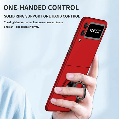 For-Samsung Galaxy Z Flip 4 3 5G Slim Matte Hard Case with Ring+Screen Protector - Picture 48 of 94