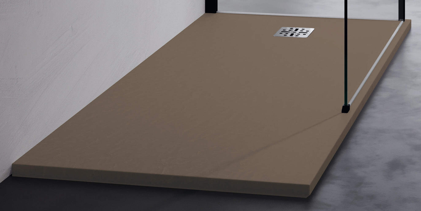 Novellini Novomatt Piatto Doccia 100x90 H3 cm Sottile Cappuccino Effetto Pietra