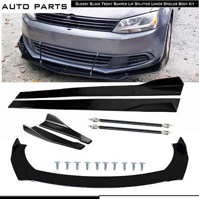For VW Scirocco R-Line Front Splitter Bumper Lip Spoiler Gloss Black Body Kits