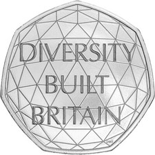 2020 UK 50p Coin Diversity Built Britain Rare 50 Pence, Celebrating Diversity