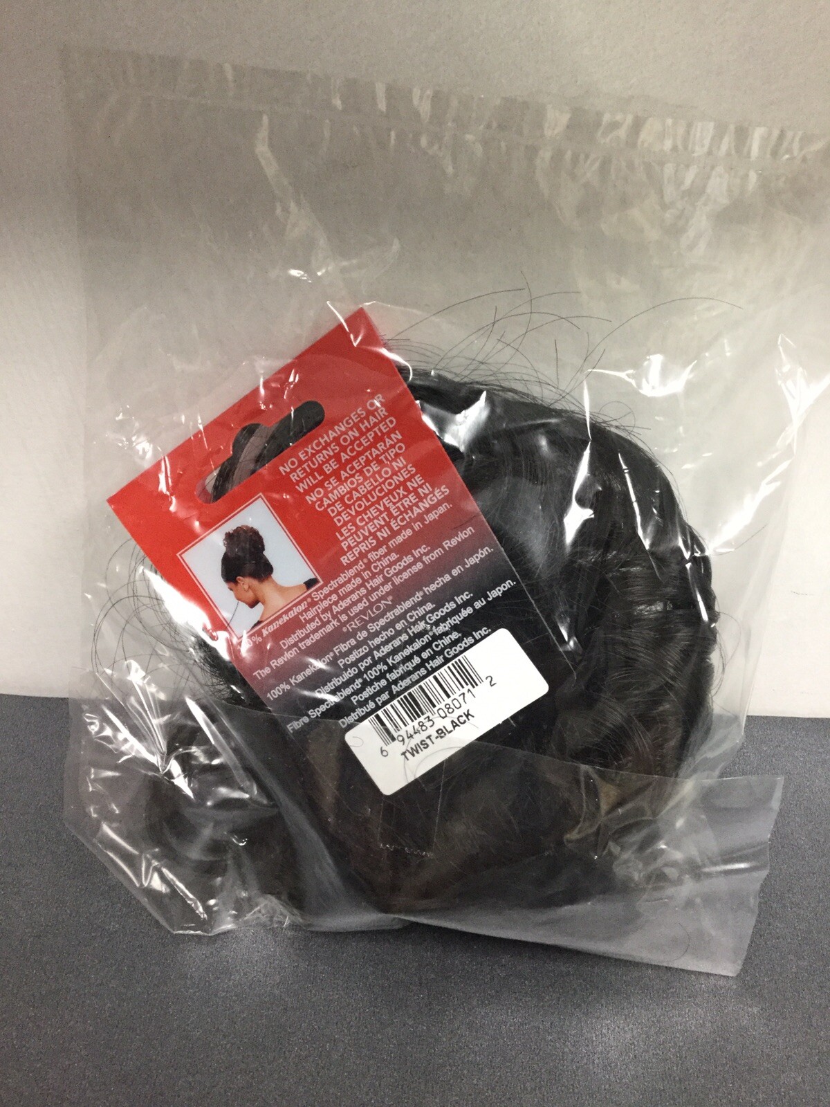 REVLON TWIST Curly Synthetic Hair Wrap Scrunchie Hairpiece, Black SALE