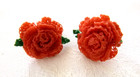 Vintage Artisan Hand-Crochet Earrings Rose Flowers Screw-Back Style 3/4" — photo 2