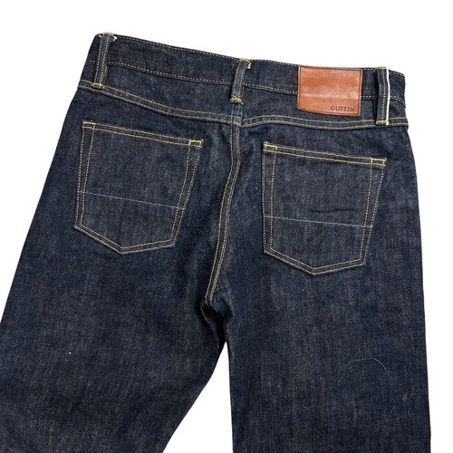 Gustin California Slim Raw Selvedge Denim Jeans Cotton Blue Men Size 31 - Picture 4 of 7