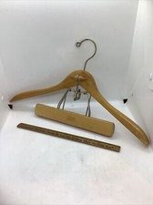 THE SETWELL - Vintage 18" Wooden Suit Hanger French Collar W/ Pant Clamp