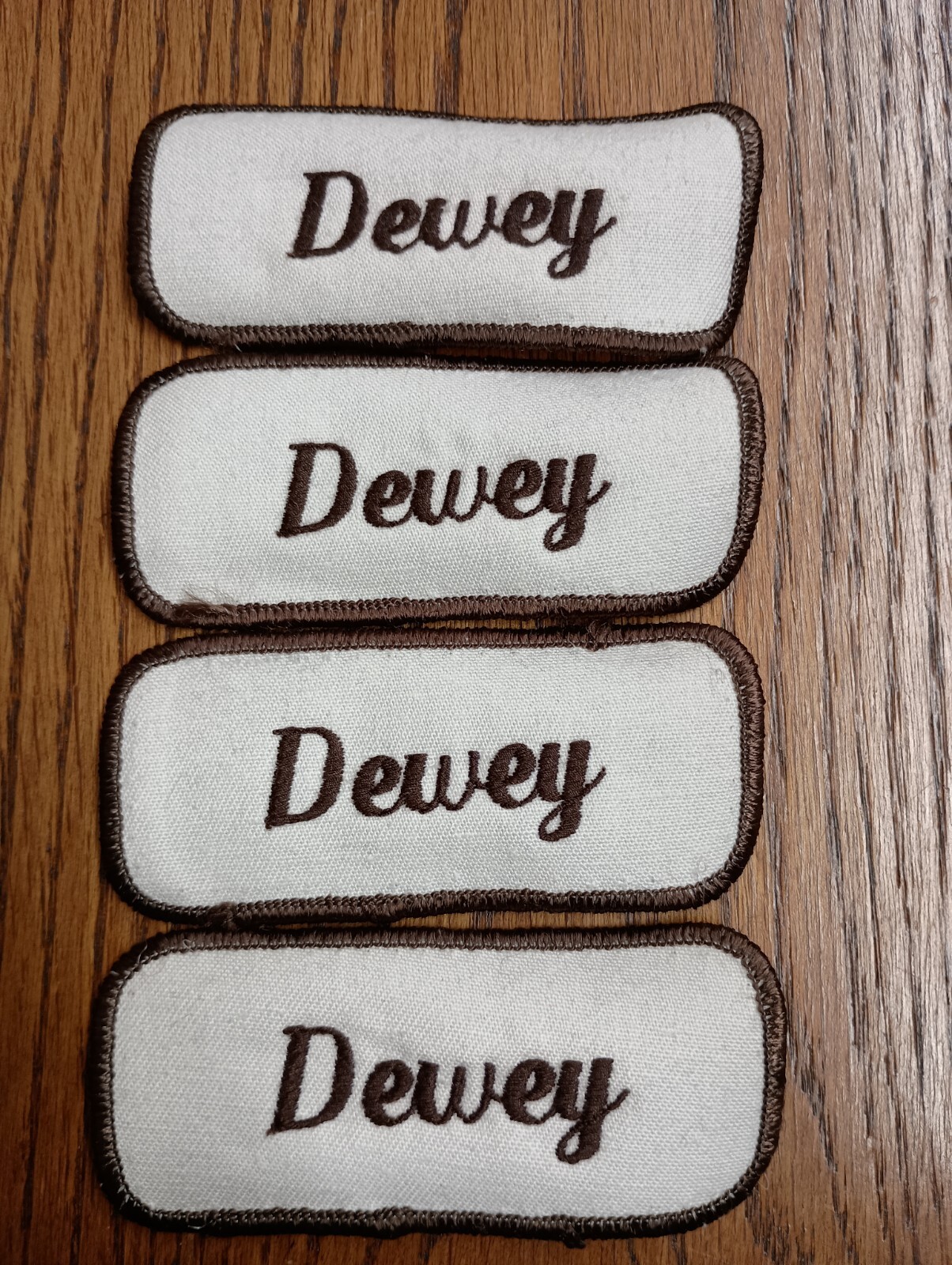 Dewey Name Tag Vintage Patches (Lot of 4)