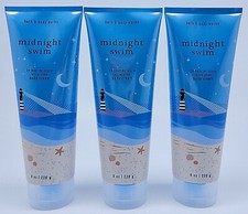3 BATH  BODY WORKS MIDNIGHT SWIM 24 HR MOISTURE ULTRA SHEA BODY CREAM 8 oz NEW