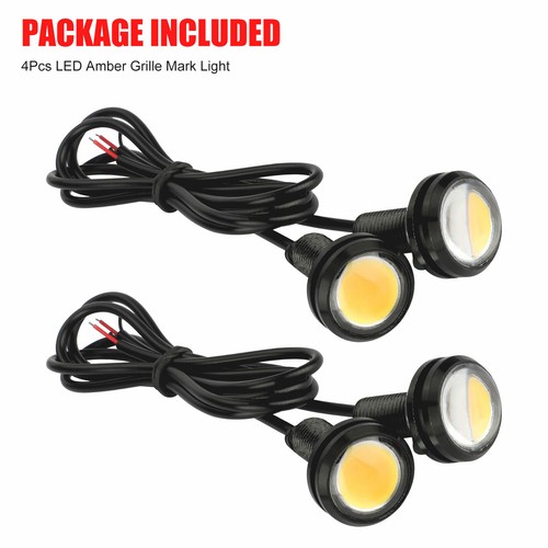 4pcs LED Amber Grille Lights Kit Universal For Ford Truck SUV SVT Raptor Style