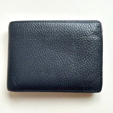 GUCCI Authentic Leather Bifold wallet navy beautiful