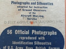 1942 PLANE PACKET "FLASH CARDS" - PROPERTY OF D BATTERY 449TH - MARTLESHAM 1944