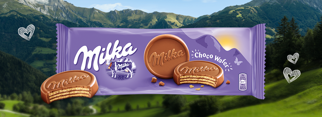 MILKA CHOCO WAFER - CHOCOLATE COOKIES - 150G - DELICIOUS ALPINE