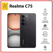 Realme C75 8GB+256GB BLACK Global Ver. Dual SIM Unlocked Android Cell Phone
