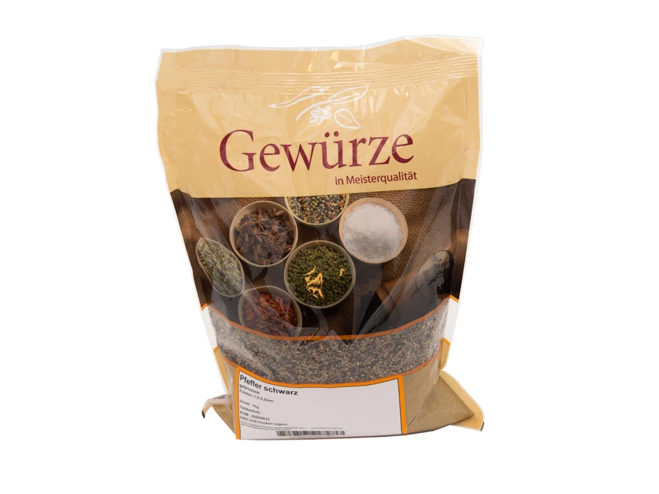 DAGEMA 1 kg Pfeffer schwarz geschrotet, gebrochen
