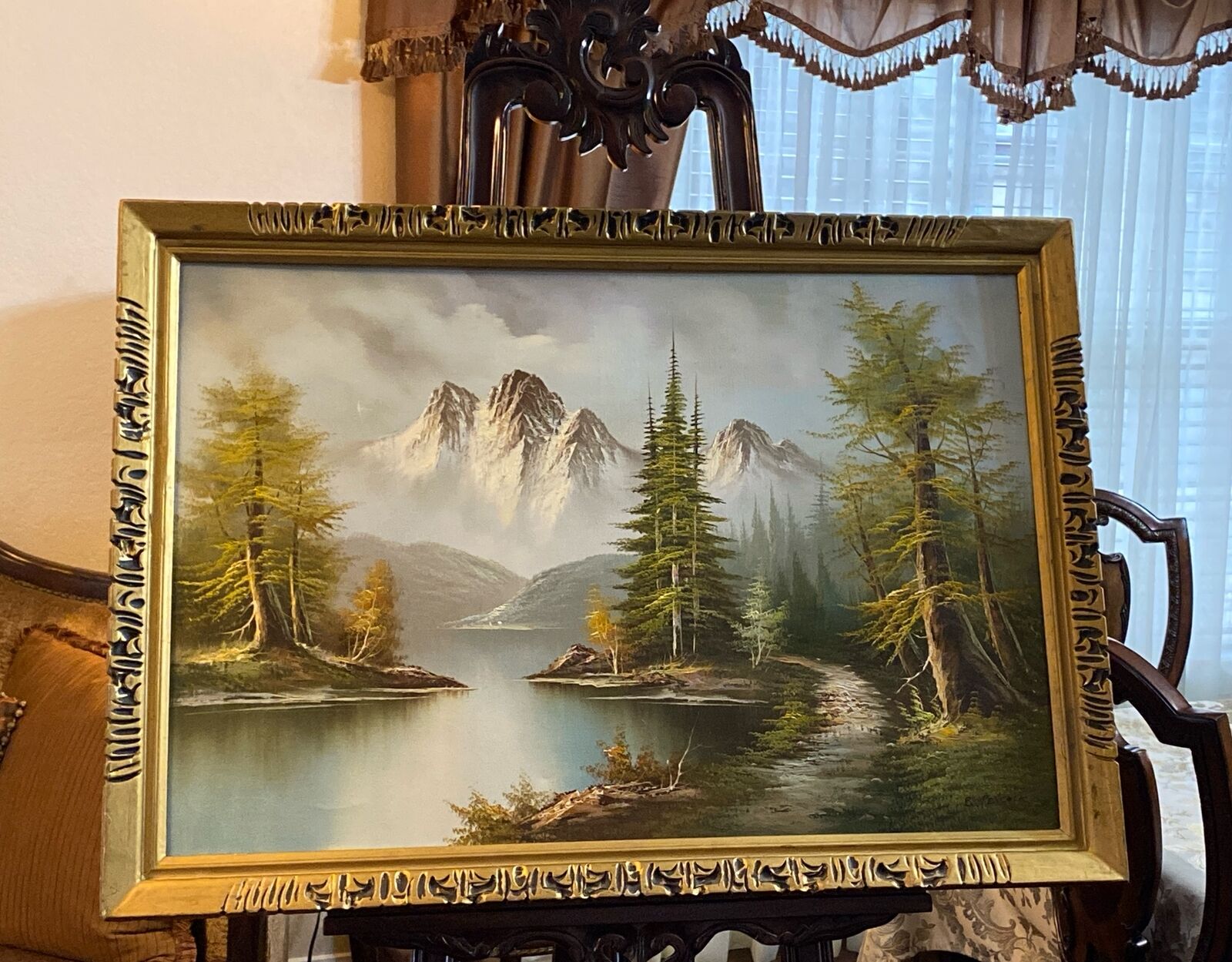 Vintage “ BRUCE PENCOCK “ Large Original Oil Painting Landscape Framed Soothing