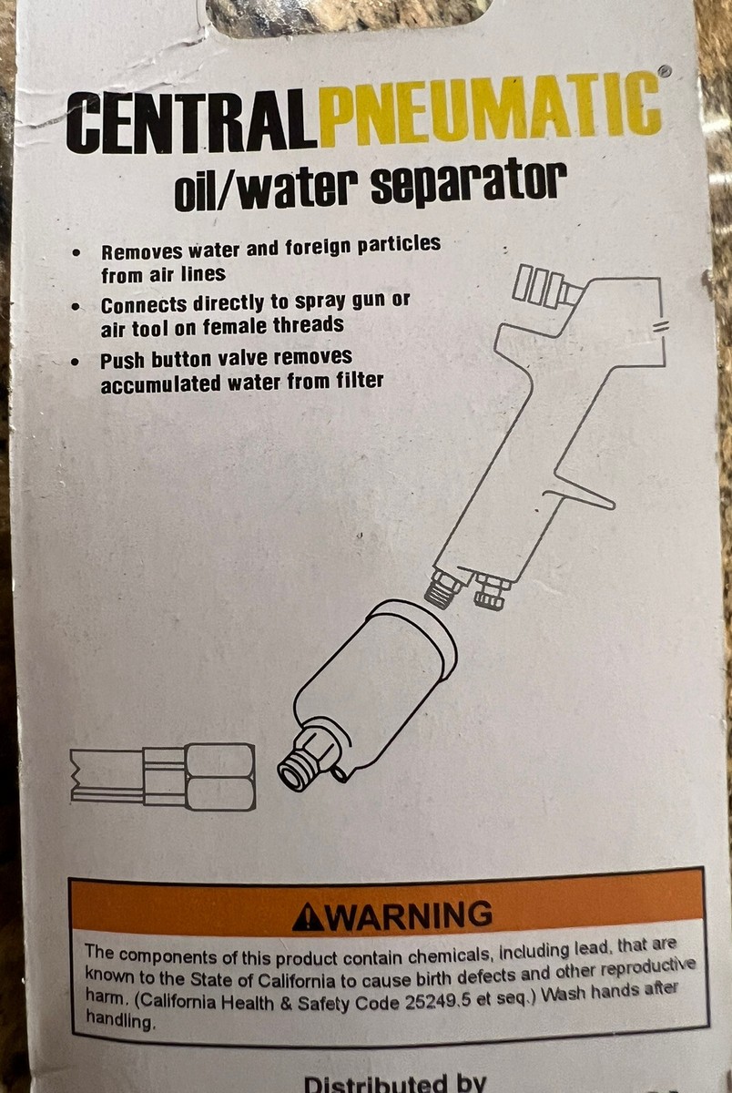 Central Pneumatic Air Line Oil Water Separator 1/4
