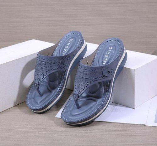 Sandalias de playa para mujer Zapatos Cuña baja Verano Informales Chanclas planas Damas Talla - Imagen 11 de 23