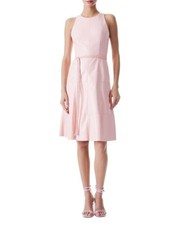 Alice + Olivia Leandra braided belt Vegan leather midi dress English Rose,Size 2