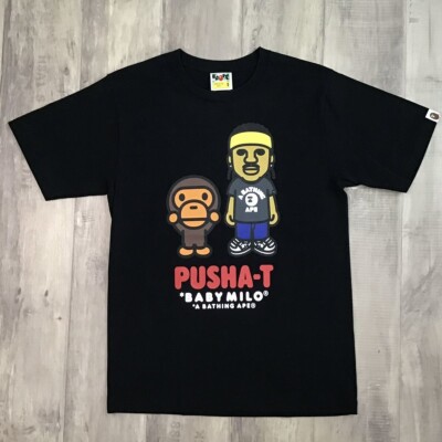 BAPE × PUSHA-T Milo T-shirt black A Bathing Ape Size S | eBay