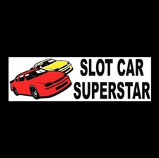Funny "SLOT CAR SUPERSTAR" Aurora AFX Tyco BUMPER STICKER vintage race track toy