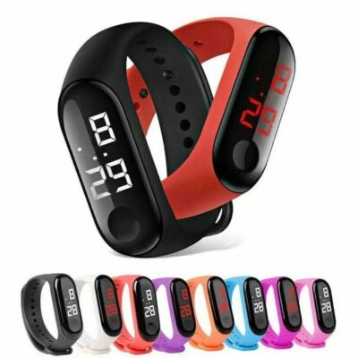 Sport LED Digital Bildschirm Armbanduhr für Männer Frauen Unisex Jungen Mädchen Kinder Geschenk