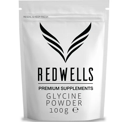 Glycine Powder REDWELLS NO Additives Amino Acid GMO Free Vegan - 100g Pack