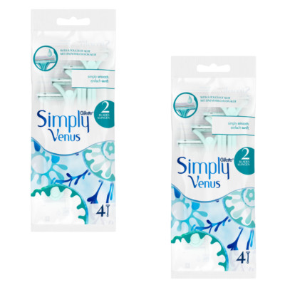 2x Gillette Simply Venus 2 Damen Einwegrasierer 4er Pack
